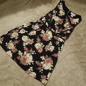 Flower black dress
